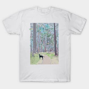 Forest with dog T-Shirt